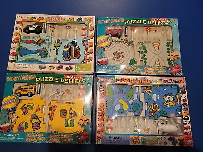 Lot Of 4 Vintage Battery 16 Piece Puzzle Vehicle Set- BUS PLANE FIRE POLICE • $69.99