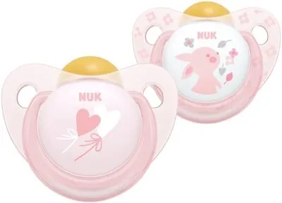 £7.49 • Buy Baby Dummies NUK Rose & Blue Pink Pacifiers 6-18 Months BPA-Free Latex Soothers