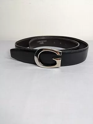 Vintage Gucci G Logo Buckle Belt 036 1406 0956 Mens Size 90 36 Black Leather • $99.72