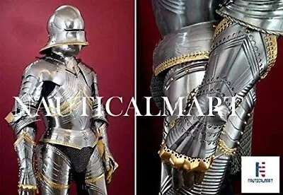 Gothic German Plate Armor Full Suit Of Armor Medieval LARP Reenactment • $949.05