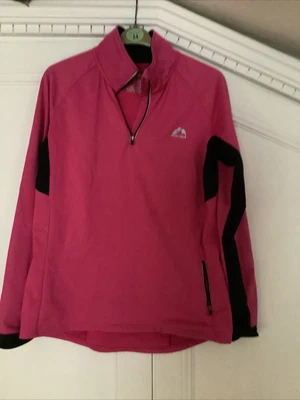More Mile Cerise Running Top Size 12 Medium Cerise And Black • £9.99