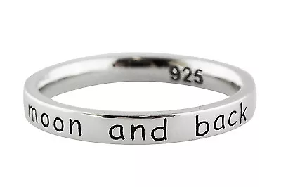 I Love You To The Moon And Back Ring - 925 Sterling Silver Sizes 5-10 Band NEW • $24