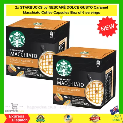 2x Starbucks Caramel Macchiato By NESCAFE Dolce Gusto Coffee Pods 6 Serves  • $24.50