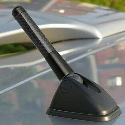 3inches Car Antenna Carbon Fiber Radio FM Antena Black Kit With Screw Black 1x • $8.99