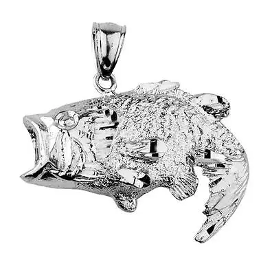 New .925 Sterling Silver Bass Fish Pendant  • $24.99