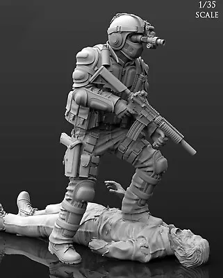 1/35 Resin Figure Model Kit Biochemical Soldiers And Zombies Unassembled F54 • $14.99