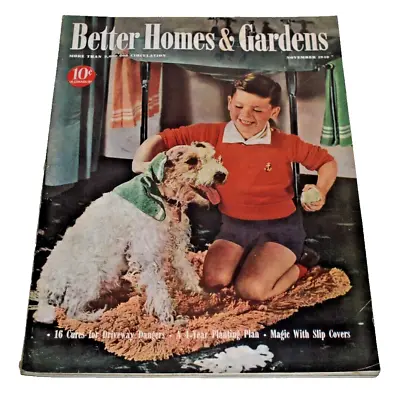 Vtg. NOV 1940 Better Homes And Gardens Magazine - Child With Pet Dog Cover • $8.95