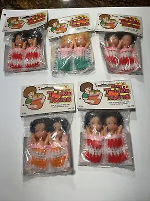 5 Vintage Baby Rubber Dolls Tiny Twinkle Twins New In Package Lot Of 3 Packs • $19.95