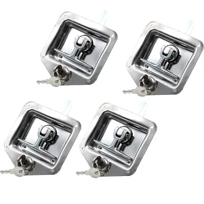 4 Pack T-handle Tool Box Lock Latch Handle Truck Trailer Stainless Steel+8 Key • $48.60