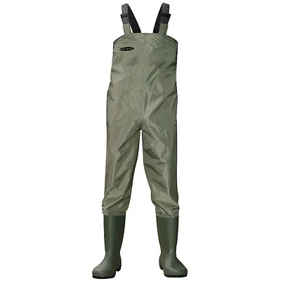 Green Nylon Chest Waders 100% Waterproof Fly Coarse Fishing Muck Wader • $44.81