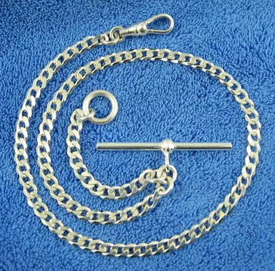 New Solid Sterling Silver Vintage Art Deco Style Pocket Watch Chain 11.8 Grams • $79.95