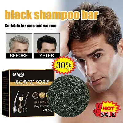 1* Men's Grey Coverage Bar Shampoo Hair Darkening BlackSoap For Grey Hair UK ``` • £3.23