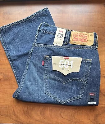 Levi’s 501 Men’s Jeans  40 X 32 Button Fly Straight Leg Original Dark Wash NEW • $38.95