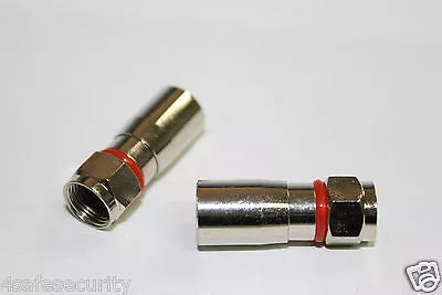 50pcs  RG59 Weatherproof F Compression Connector RedBand F • $39.99