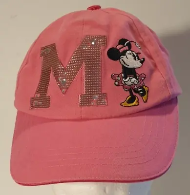 MINNIE MOUSE Disney Parks Authentic Original Embellished Cap Hat Pink Adjustable • £13.45