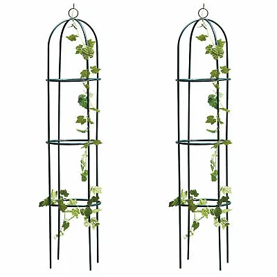 £18.30 • Buy 2x Metal Steel Garden Obelisk Rose Plant Flower Climber Home Trellis Support 