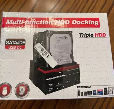 HDD Docking Station 2.5  3.5  USB 2.0 SATA IDE HDD Hard Drive Card Reader US • $14.99