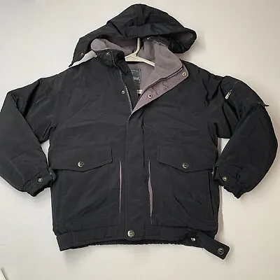 Pacific Trail Jacket Youth Boys Medium Black Outerwear Winter Thick Hood Zip • $21.99