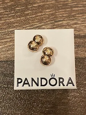 🤍 Genuine Pandora Moments Rose Gold Charm Clips/ Stoppers RRP £80 • £25