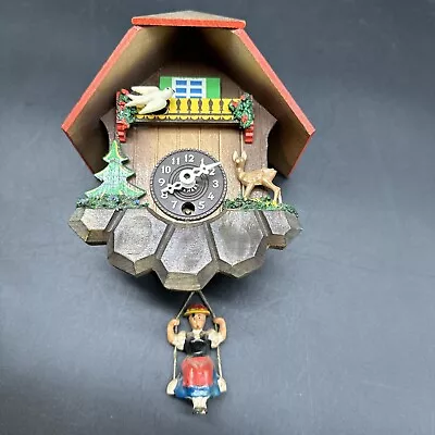 Vintage Black Forest Swiss Chalet Cuckoo Style  Clock With Bouncing Girl  German • $39.99