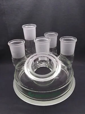 $599.99 • Buy CHEMGLASS Glass 6-Neck 45/50 & 60mm Angled Flanged Reaction Lid, 200mm Flange