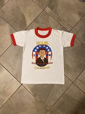 Vtg 80s ALFRED E NEUMAN PRESIDENT 1984 MAD MAGAZINE WRITE IN RINGER T-shirt • $70