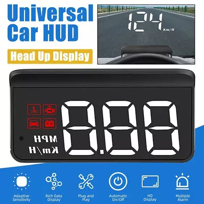 Car HUD Head Up HD Digital Display Over Speed Warning OBD2 Speedometer Projector • $29