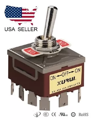 4pdt 4p2t 3 Position On-off-on Toggle Switch 20a 125v Spade Terminals (43a) • $8.95
