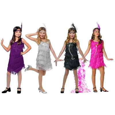 Flapper Costume Kids Roaring 20s Halloween Fancy Dress • $15.53