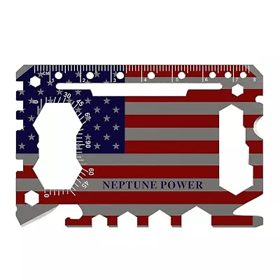 USA Flag Card Multi Tool 46-in-1 Fits Wallet Thin Survival Pocket Credit Card  • $6.95