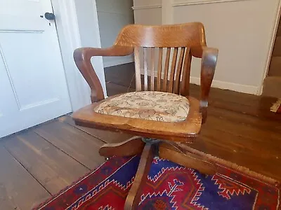 £120 • Buy Antique Captains Swivel Chair In Solid Oak