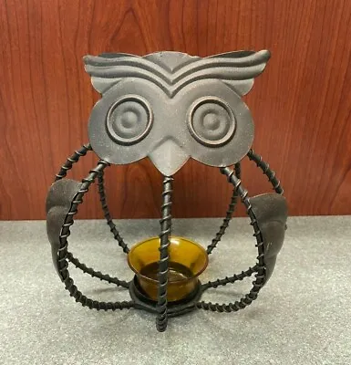 Open Lantern Style Owl Candle Holder - 7  Tall - Metal Candelabra - Bird Night  • $8.99