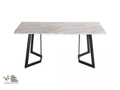 6 Seater Marble Effect Rectangle Tabletop Dining Set • $625