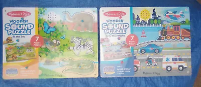 2 Melissa & Doug Wooden Sound Puzzles - Displays • $10