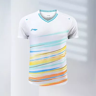 2023 New Li-Ning Men's Badminton T-Shirt Tennis Tops Sports Quick Drying Clothes • £22.79