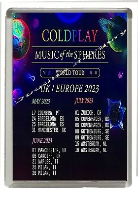 Coldplay  - Music Of The Spheres- 2023 Tour - Fridge Magnet Large 90 Mm  X 60 Mm • £3.90