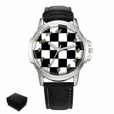 Masonic Chequered Carpet Floor Gents Mens Wrist Watch Birthday Gift Engraved  • £38.95