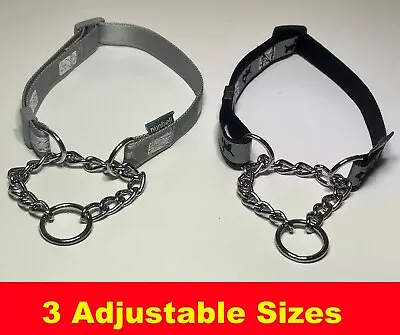  Dog Martingale Collar Slip Collars Adjuastable Training Choker Chain- 3 Sizes • $13.85