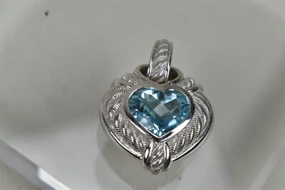 $154.99 • Buy Vtg Judith Ripka Pendant Enhancer Blue Topaz & 925 Thailand 
