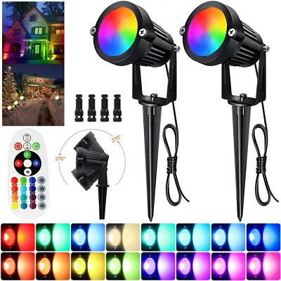 6W 12V LED Garden Spike Lights RGB Colour Changing Spotlight Landscape Lamp IP65 • £15.71