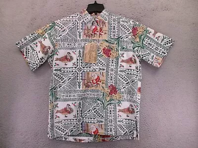 Reyn Spooner Mele Kalikimaka Hawaiian Shirt Mens Medium 1999 Christmas Santa NWT • $99.95