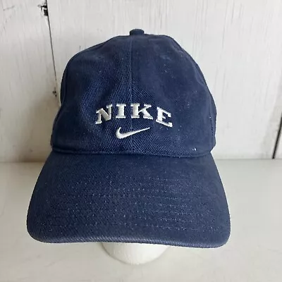 Vintage Nike Hat Center Swoosh Blue MEN Adjustable One Size • $15