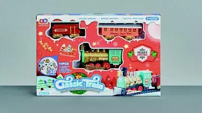 11 Piece Christmas Deluxe Kids Train Set With Sound & Light Tree Xmas Toy Gift • £9.90