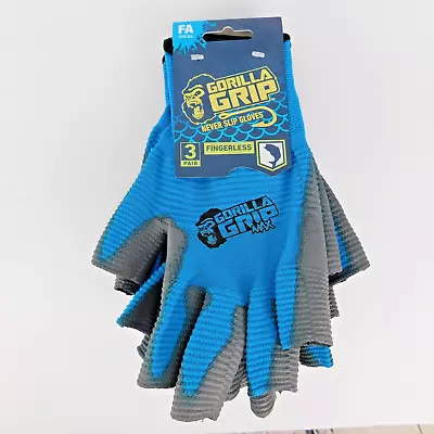 GORILLA GRIP MAX | 3 Pair Gloves | Specialty Grip | Fingerless | OSFM-Never Slip • $14.95