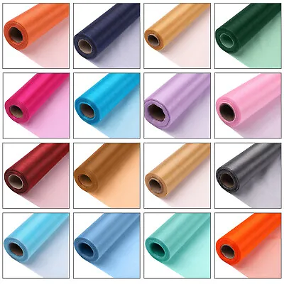 70CM Wide ORGANZA FABRIC ROLL WEDDING PARTY DECOR CHAIR BOWS TABLE RUNNER 15M • £7.49