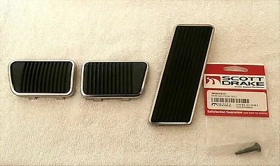 1965-68 Ford Mustang Brake Clutch Pad Accelerator Pedal Pad Kit W /Trim  PD#7 • $40.95