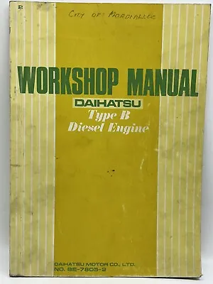 Daihatsu Type B DIESEL ENGINE Truck Parts Service Manual Series • $19.99