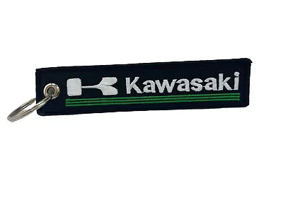 Kawasaki Fabric Embroidery Keyring Kawasaki Motorbike Fabric Key Chain Embroided • £5.99