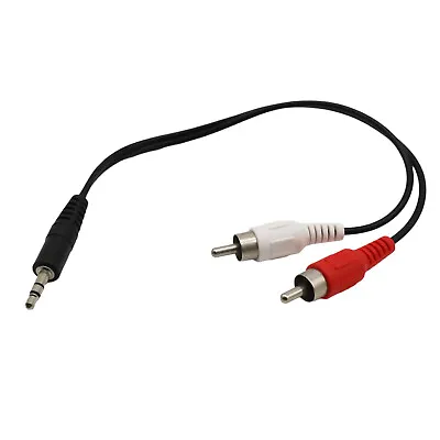 3.5mm 1/8  Stereo Plug Mini Male To 2 RCA Phono Male Audio Adapter AUX MP3 Cable • $2.19