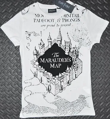 Primark MARAUDERS MAP T Shirt HARRY POTTER Womens Ladies UK Sizes 4 To 18 • $29.40